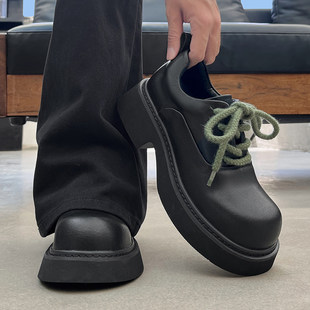 【商场同款】巴黎德比鞋男冬季加绒厚底6cm增高皮鞋女高级感大头