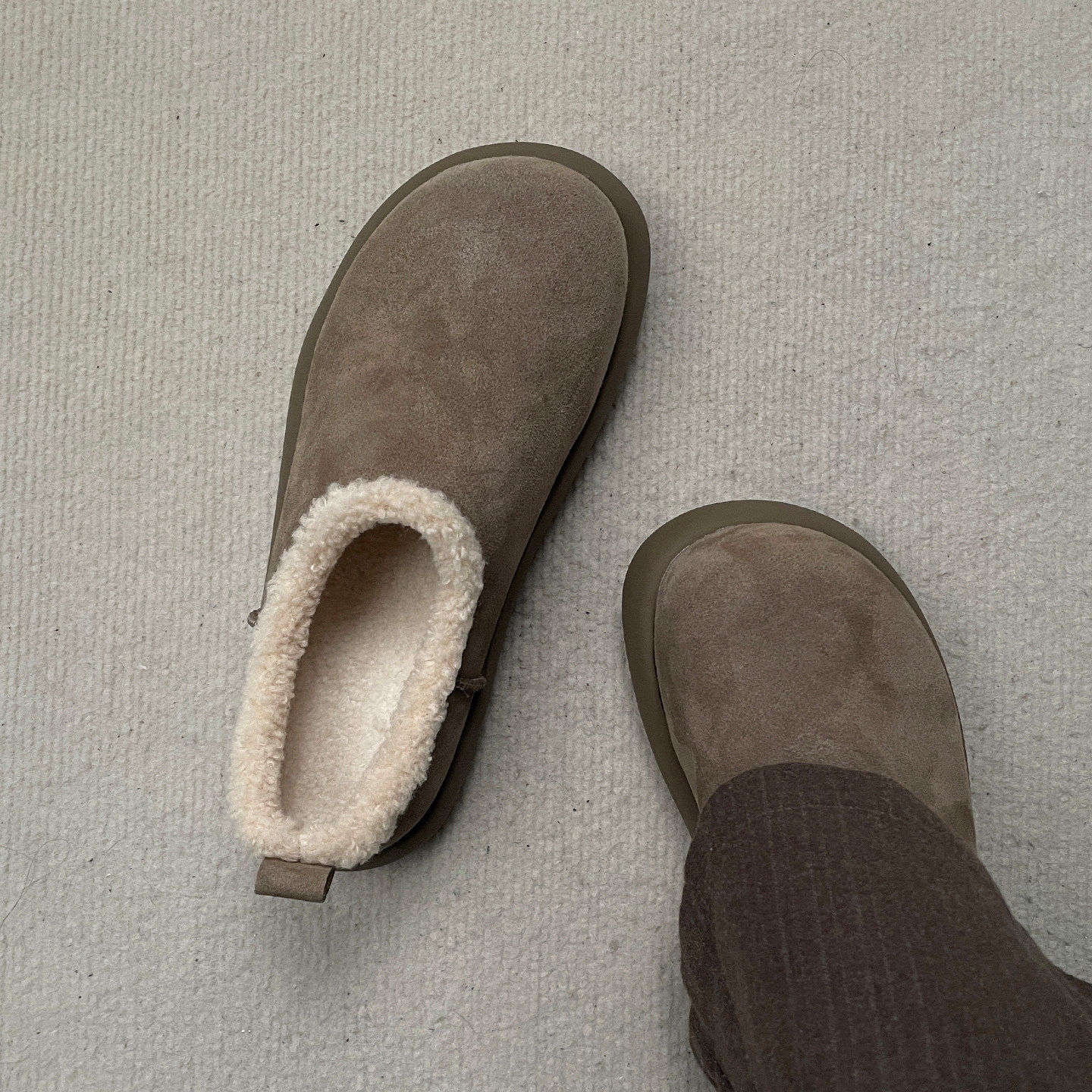 【商场同款】冬季加绒全包厚底小土豆勃肯鞋男女保暖增高大头毛毛