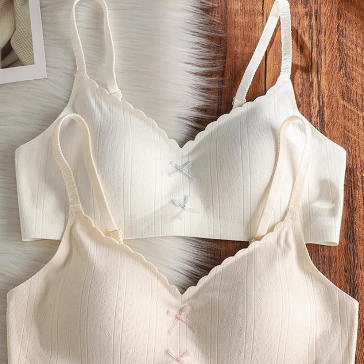 【品牌三折】螺纹棉甜美小胸聚拢内衣女薄款收副乳防下垂无痕舒适