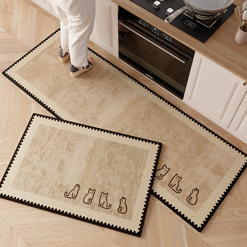 2026新款法式厨房专用地垫吸水防滑防油可擦免洗耐脏脚垫厨房脚毯,居家布艺,厨房地垫,淘宝优惠券,粉丝福利购,淘宝优惠卷