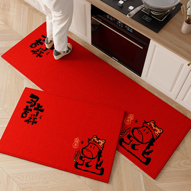 马年新款厨房专用地垫防水防油脚垫简约吸油耐脏防滑可擦免洗垫子,居家布艺,厨房地垫,淘宝优惠券,粉丝福利购,淘宝优惠卷
