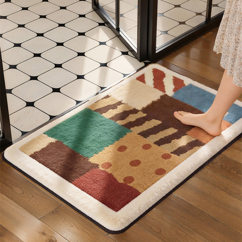 拼色浴室地垫厕所卫生间洗手间门口仿羊绒垫子防滑吸水浴缸脚垫,居家布艺,家用脚垫,淘宝优惠券,粉丝福利购,淘宝优惠卷