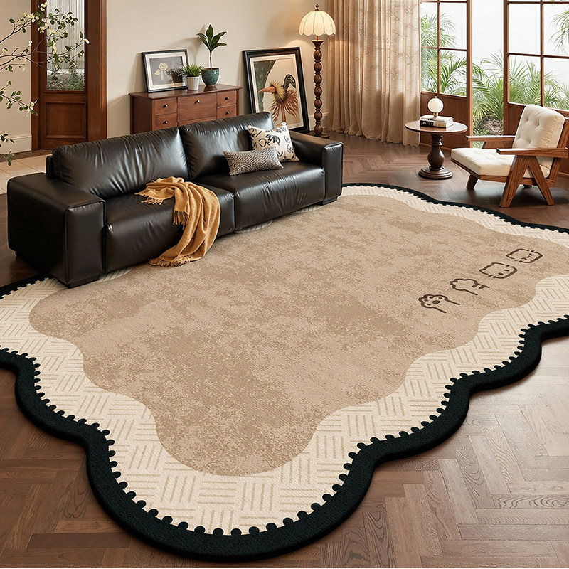 法式客厅地毯2026新款卡通高级感免洗卧室房间地垫防水耐脏大面积