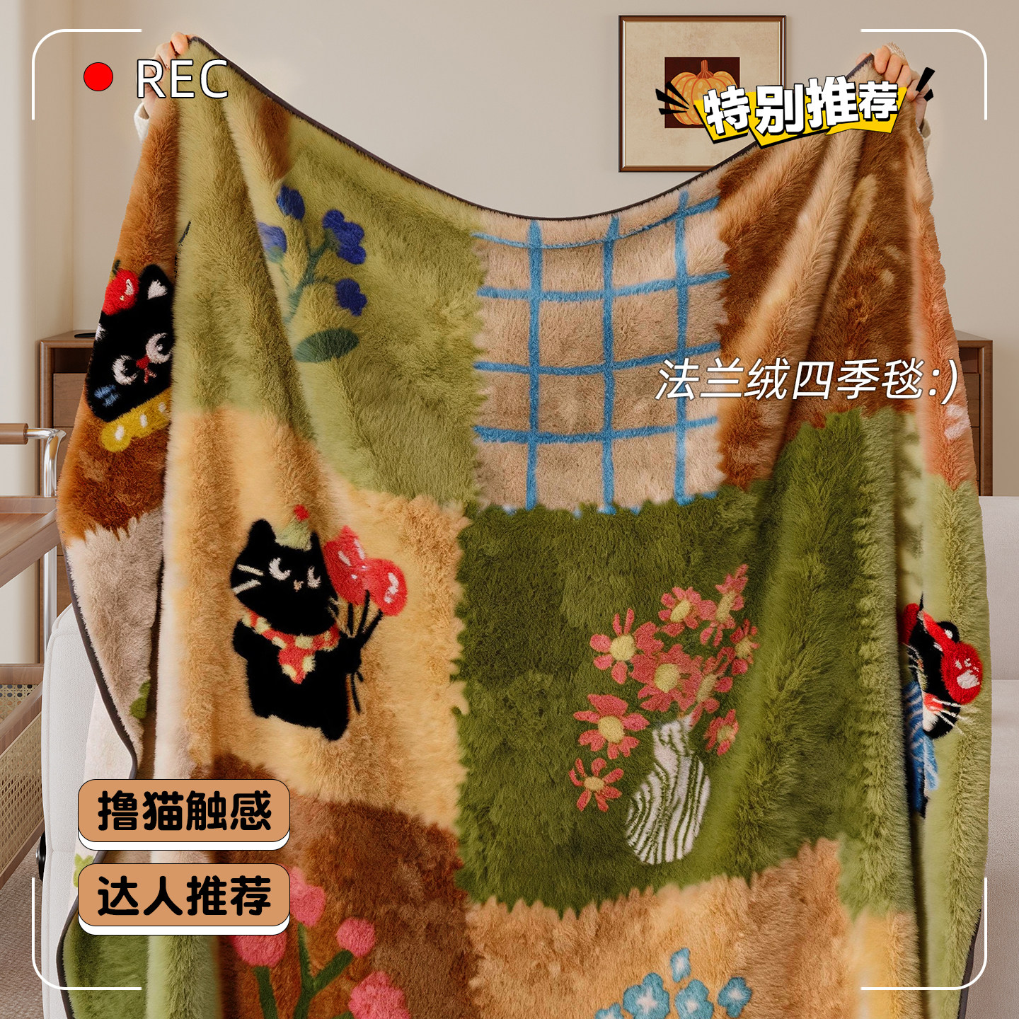 法兰绒毛毯加厚冬披肩午睡毯空调毯子学生宿舍午休小被子沙发盖毯