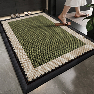入户门地垫复古绿色大门口弹力门垫防滑脚垫室外进门地毯门外垫子