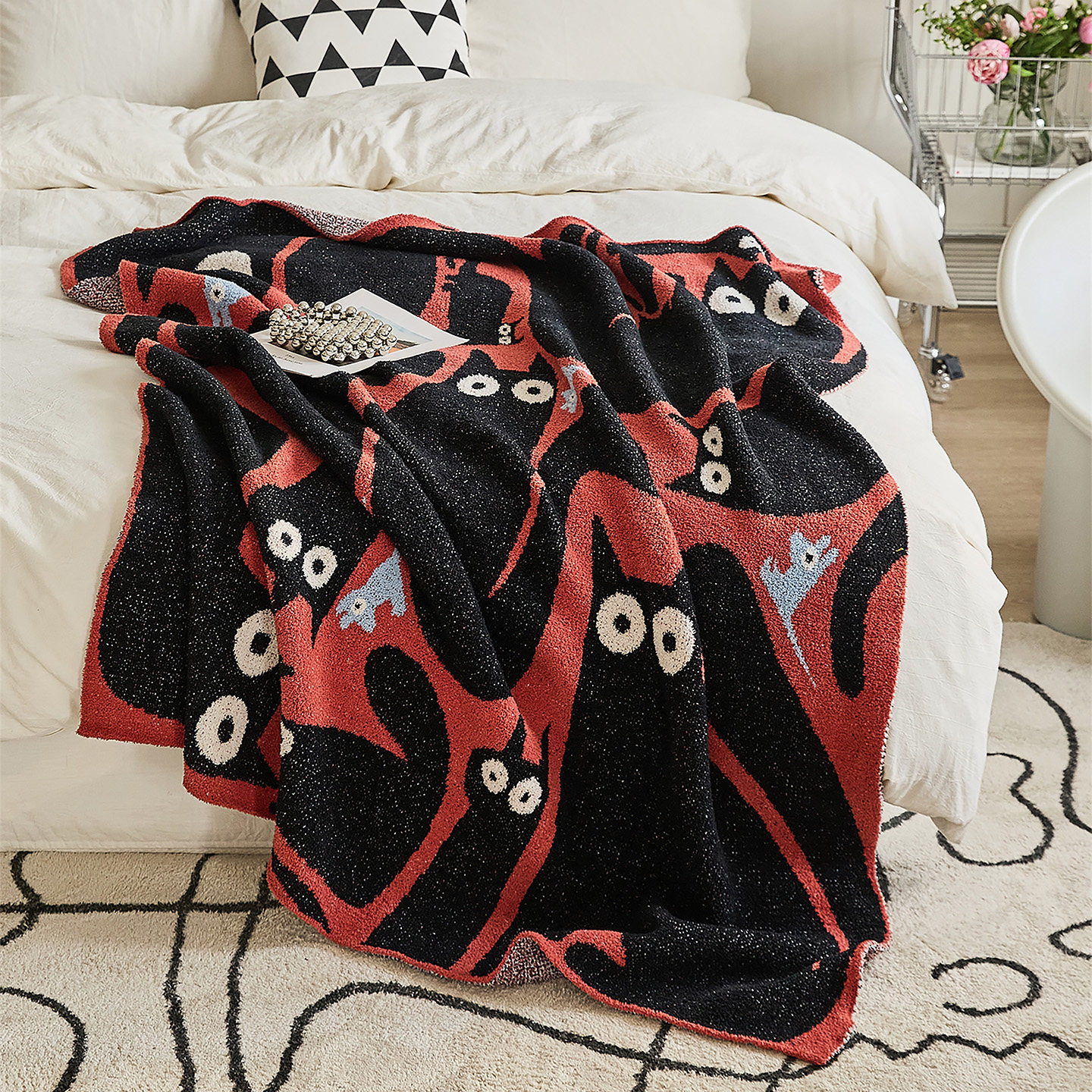 加绒加厚卡通毛毯沙发盖毯办公室午睡毯披肩毯场景布置氛围感毯子,床上用品,休闲毯/毛毯/绒毯,淘宝优惠券,粉丝福利购,淘宝优惠卷