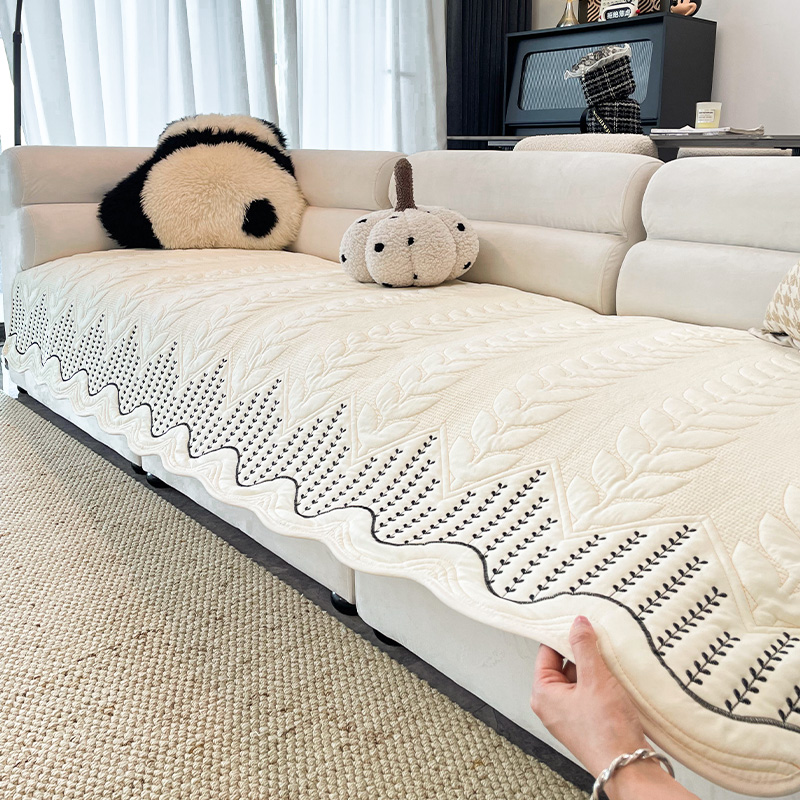 奶油风全棉沙发垫坐垫