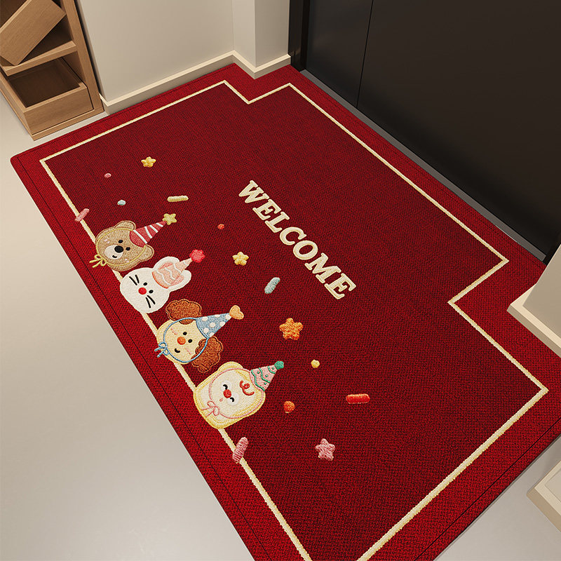 入户门地垫可裁剪2026新款红色新年卡通喜庆进门脚垫防滑玄关地毯,居家布艺,入户地垫,淘宝优惠券,粉丝福利购,淘宝优惠卷