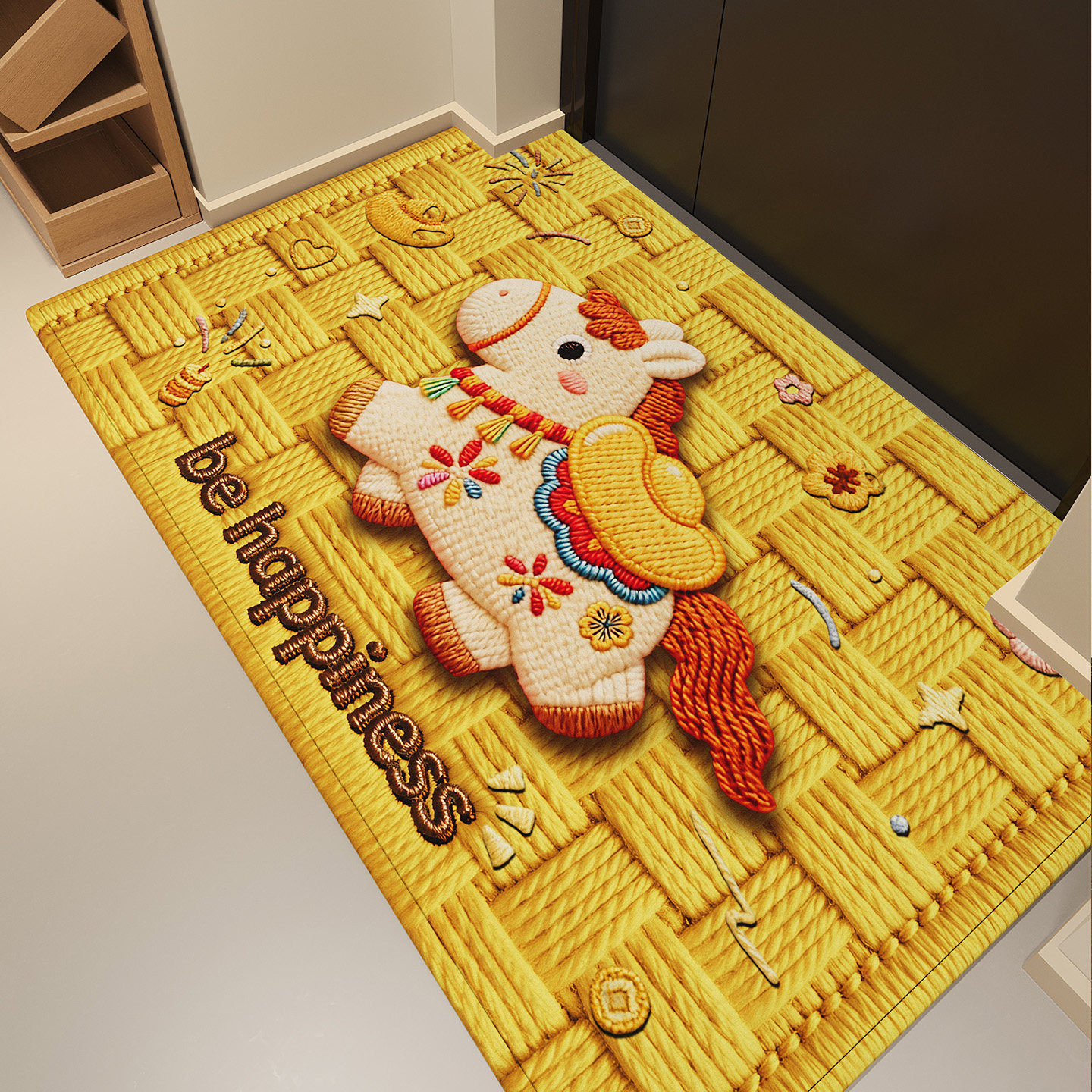 2026新款进门入户门地垫进门马年新年防滑门口脚垫金色门外地毯,居家布艺,入户地垫,淘宝优惠券,粉丝福利购,淘宝优惠卷