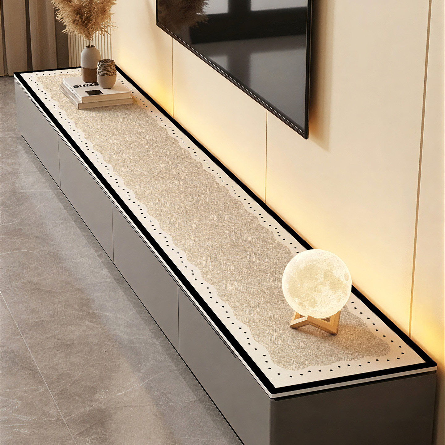 轻奢高级感电视柜桌垫防水防油图片