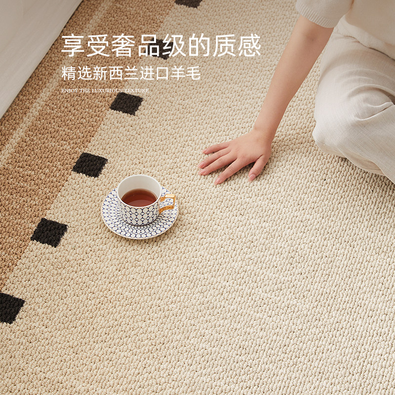法式进口羊毛地毯客厅2026新款卧室轻奢高级免洗可擦床边茶几地垫