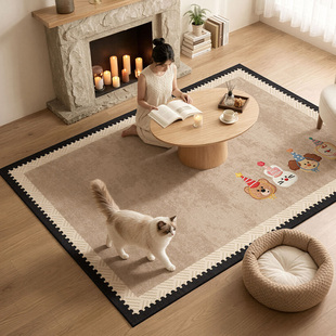 2026新款 客厅地毯防水防污免洗可擦卡通可爱房耐脏卧室房间床边毯