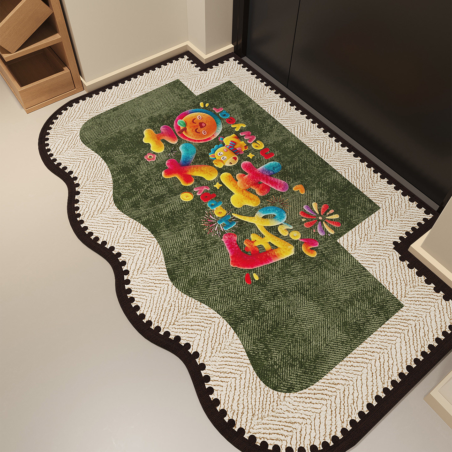 马年入户门地垫绿色地毯家用进门门垫防滑高级感室外定制脚垫地垫,居家布艺,入户地垫,淘宝优惠券,粉丝福利购,淘宝优惠卷