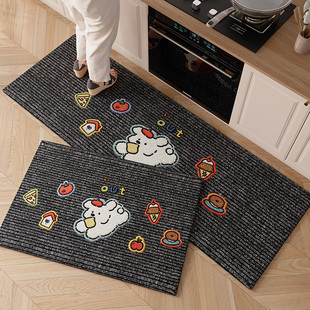 厨房地垫防滑防油可擦免洗吸水吸油脚垫2025新款 家用耐脏网红地毯
