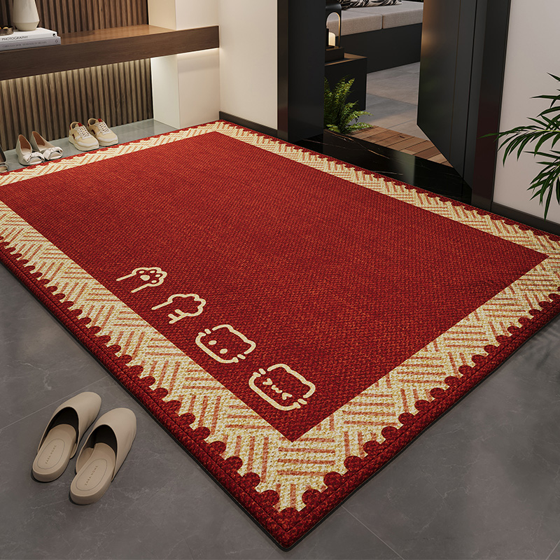 豪宅新年红色入户地垫
