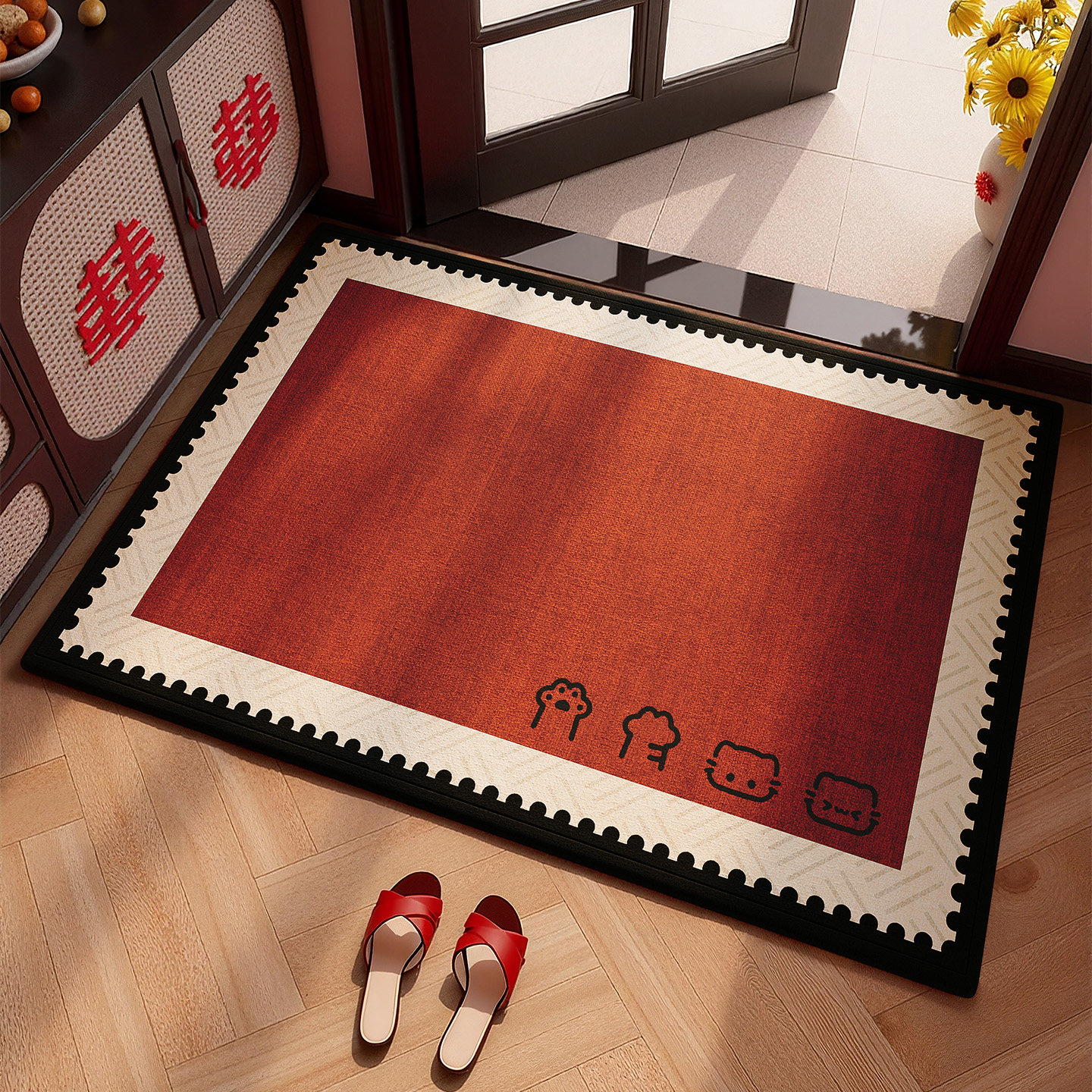 马年喜庆入户门地垫新年红色装饰刮沙防滑地毯进门口脚垫门垫2026,居家布艺,入户地垫,淘宝优惠券,粉丝福利购,淘宝优惠卷