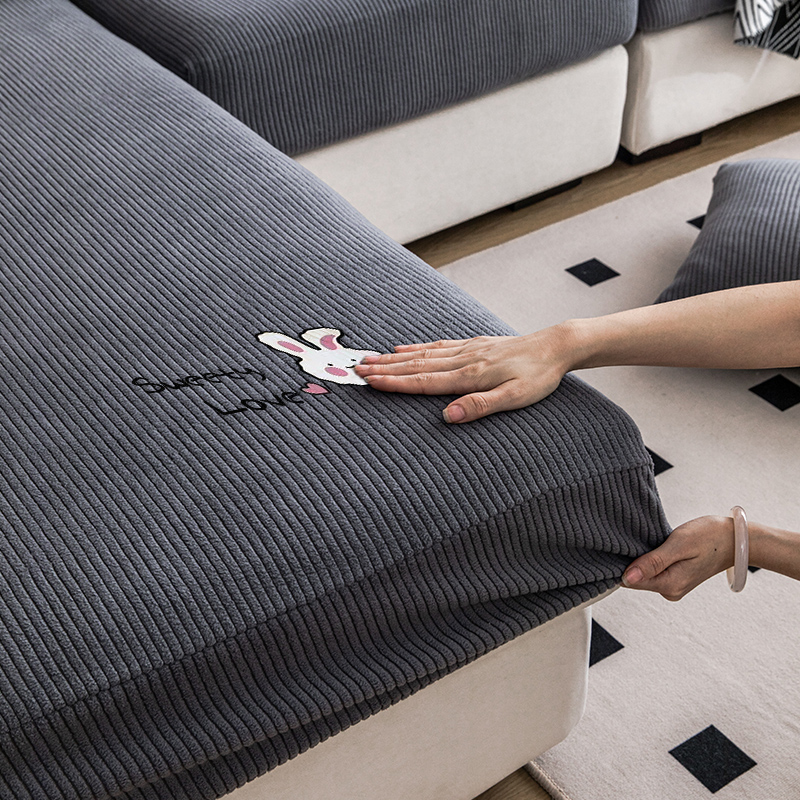 【德芙绒】弹力全包万能沙发套罩