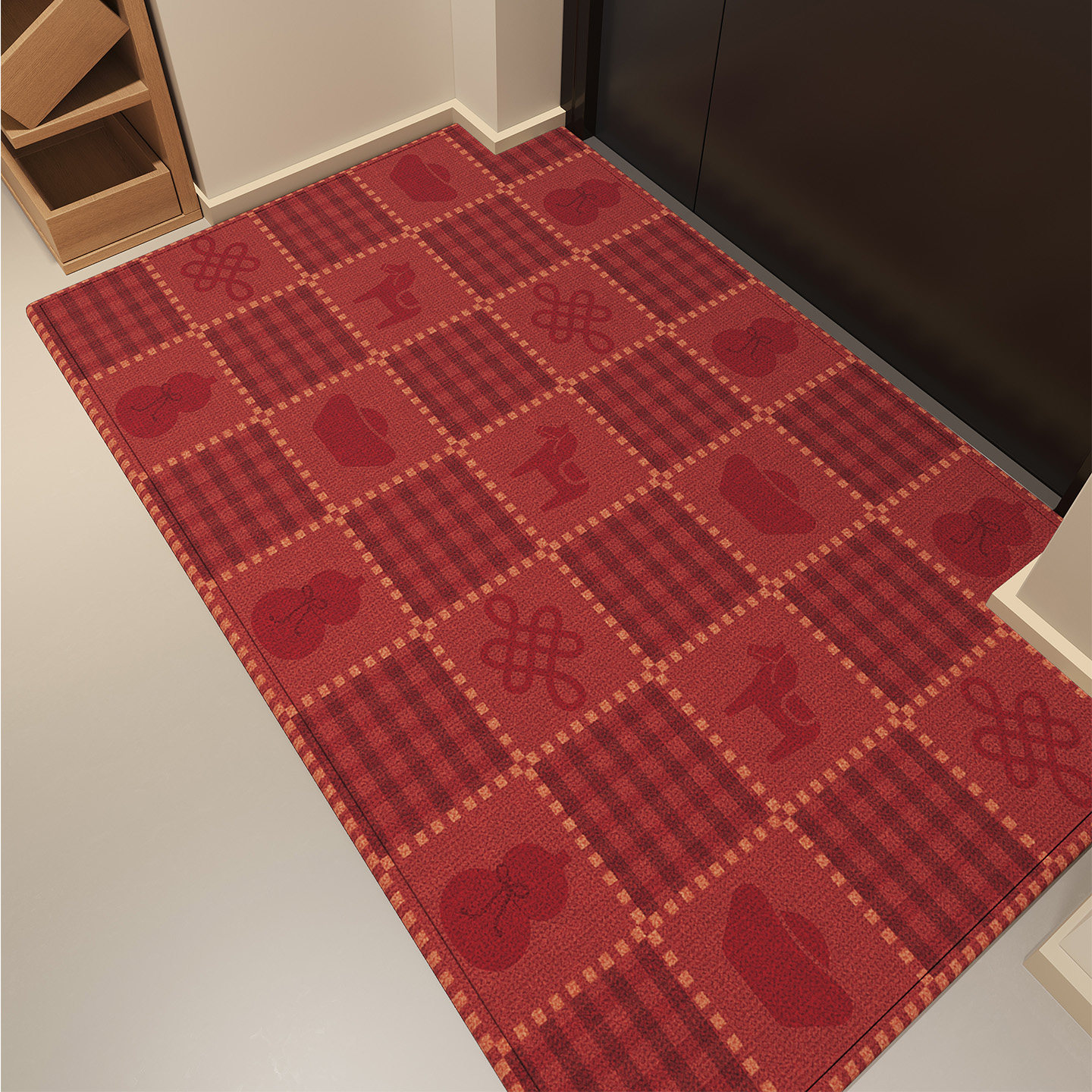 马年喜庆红色进门地垫入户门垫家用进门垫防新年新款防滑除尘地毯,居家布艺,入户地垫,淘宝优惠券,粉丝福利购,淘宝优惠卷