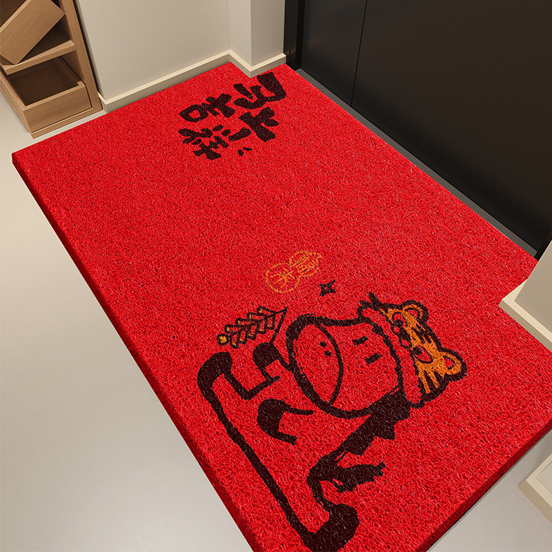 入户门地垫2026新款马年红色丝圈耐脏进门脚垫子玄关家用除尘地毯,居家布艺,入户地垫,淘宝优惠券,粉丝福利购,淘宝优惠卷