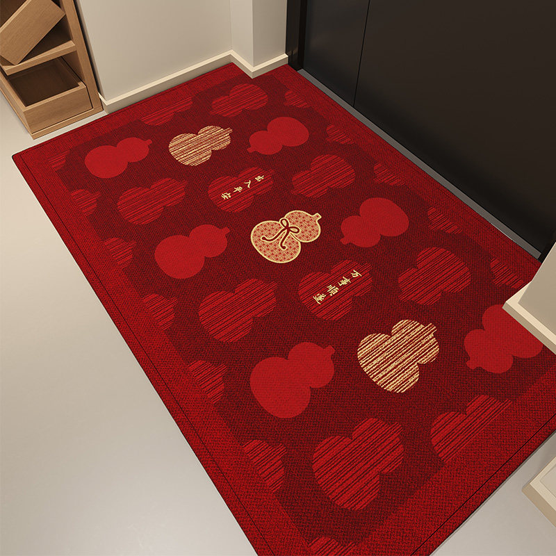 2026新款红色新年入户地垫进门玄关脚垫地毯豪宅防滑耐脏自由裁剪,居家布艺,入户地垫,淘宝优惠券,粉丝福利购,淘宝优惠卷
