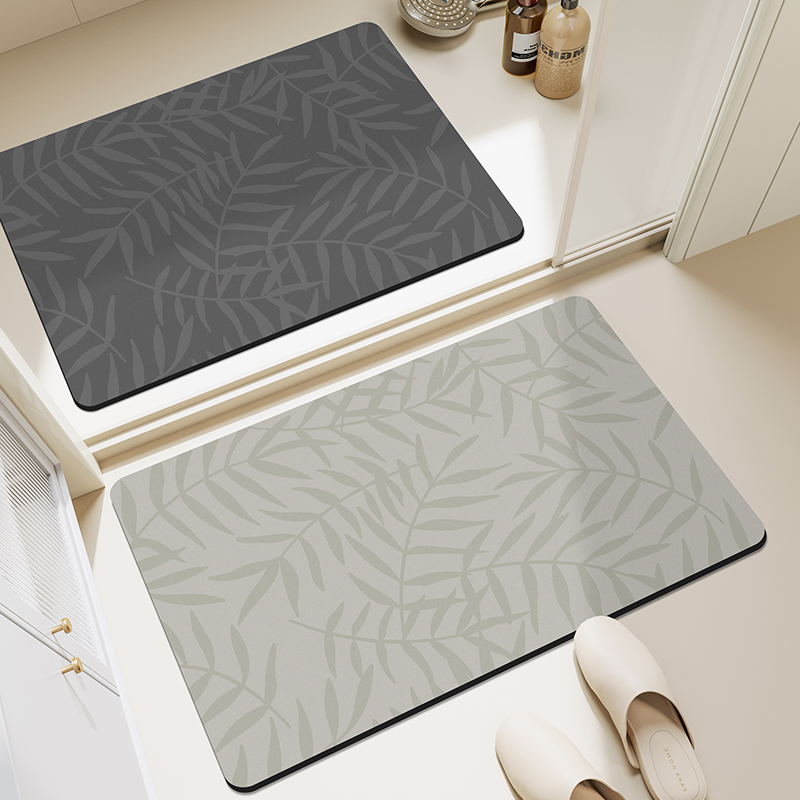 硅藻泥中古风卫生间吸水地垫防滑