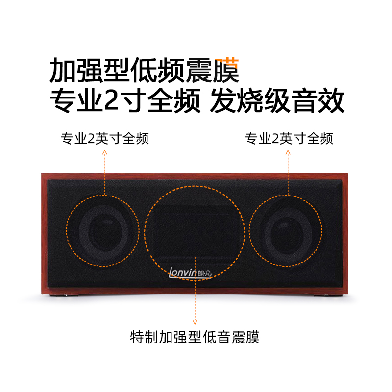 other X1电脑木质音箱USB供电重低音震膜小音箱家用迷你双喇叭环