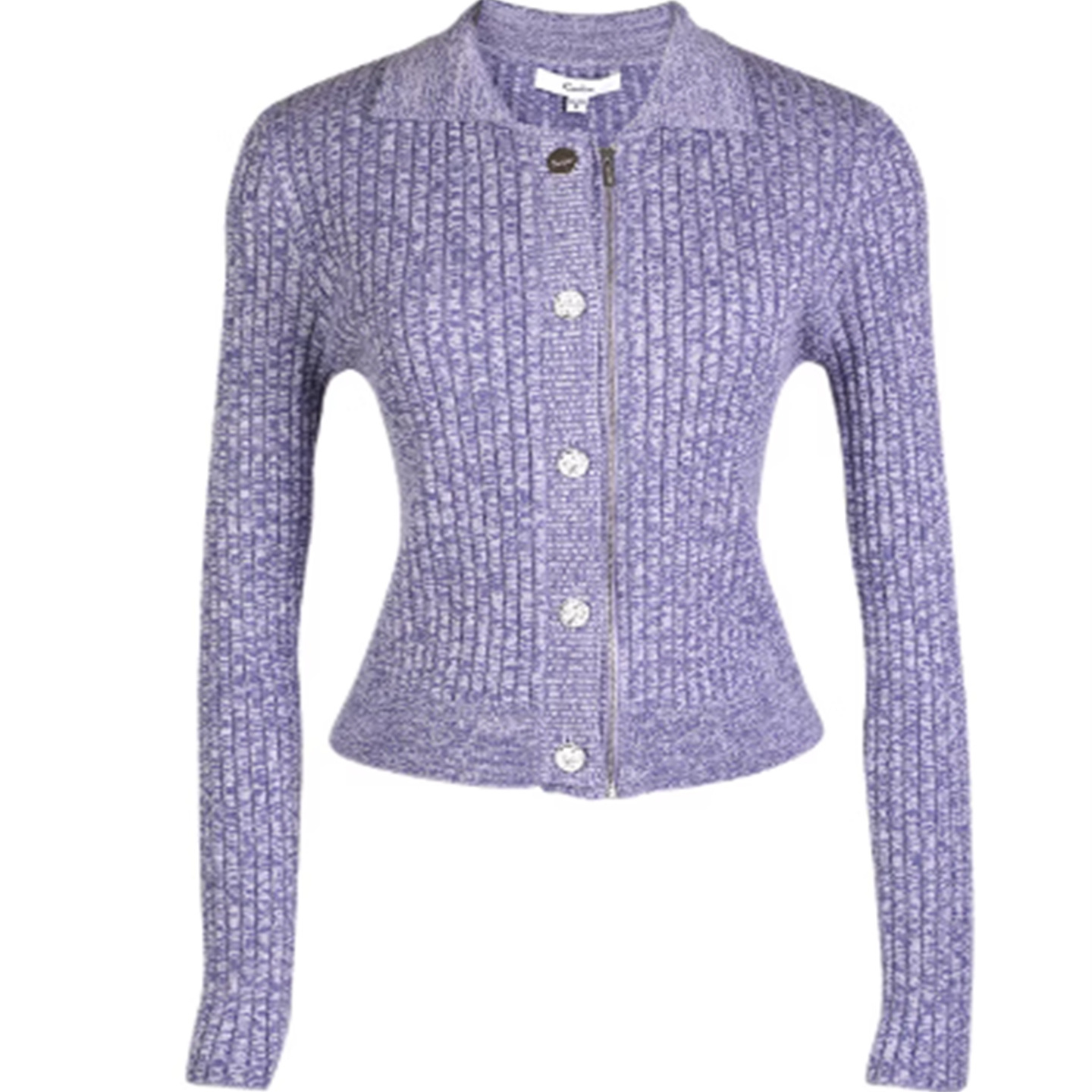 专柜正品 CAROLINE/卡洛琳2025冬季美式复古翻领针织开衫XRC6M07C