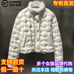 REVAN/芮范国内代购2025冬新洋气立领毛毛边短款羽绒服RL90501507