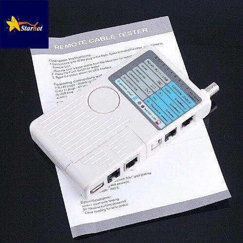 원격 RJ11 RJ45 USB BNC LAN 네트워크 전화 케이블 테스터 측정