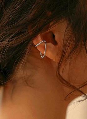 french retro style chain tassel ear bone clip women earrings