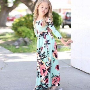 2018 Children's wear dress girl long skirt 女童长款裙