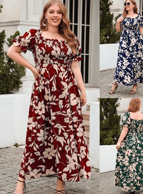 Big size Women casual vacation dress Bohemian elegant dress