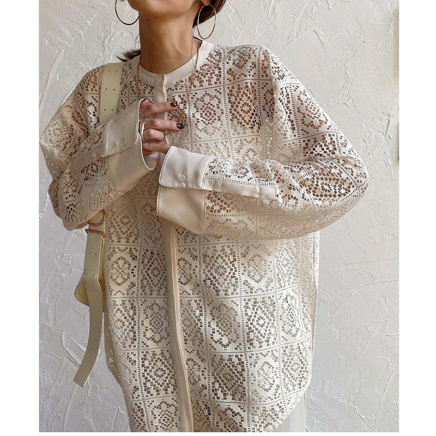 亚马逊速卖通欧美街头女装2024秋季镂空钩花上衣开衫小外套蕾丝衫