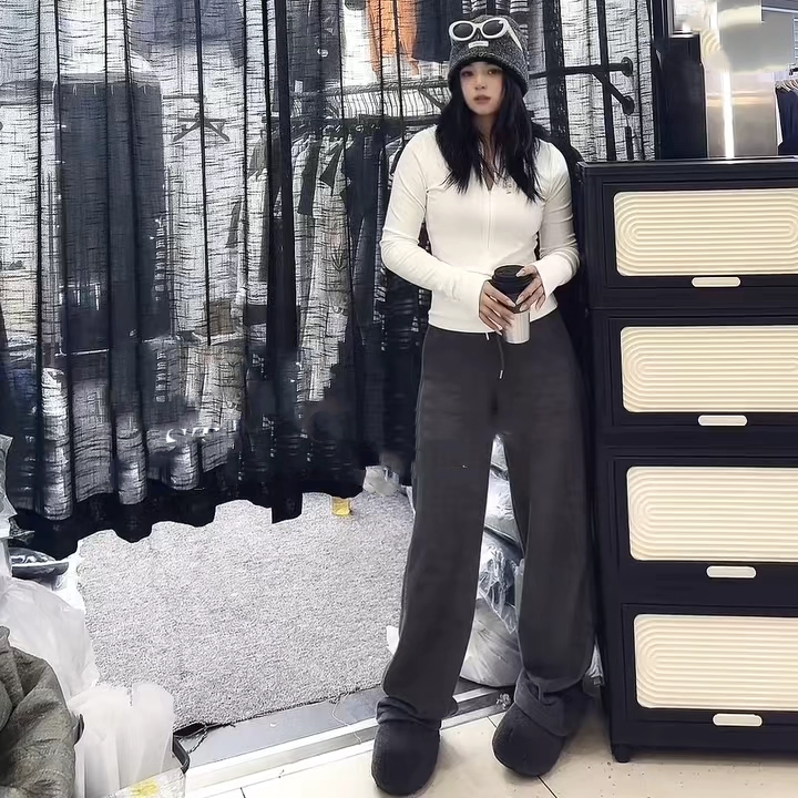 百搭修身显瘦短款外套+阔腿裤