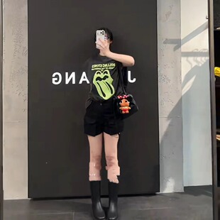 夏季新款美式街头风图案印花宽松无袖上衣个性潮酷百搭休闲T恤女