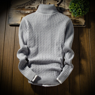 Pullover Turtle Jumper Sweater White Winter Men Male Neck