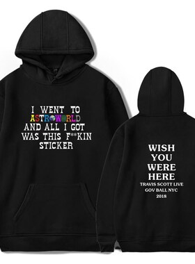 BTS Men Capless Hoodies Travis Scotts ASTROWORLD Print