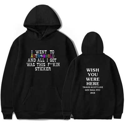 BTS Men Capless Hoodies Travis Scotts ASTROWORLD Print