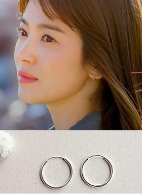 S925 sterling silver earring size ring earrings for men and