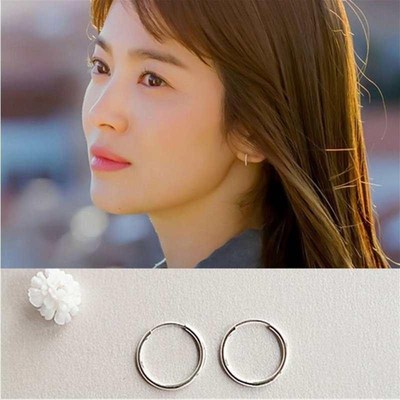 S925 sterling silver earring size ring earrings for men and