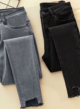 2018 Women's Vintage High Waist Jeans Pencil Stretch Denim裤