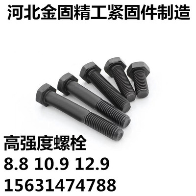 10.9级外六角螺栓螺丝螺母套装大全加长螺杆平垫弹垫长度不限M20