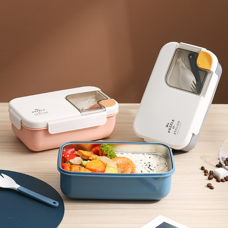 ins网红304不锈钢饭盒学生上班族保温午餐盒成人便当盒bento box