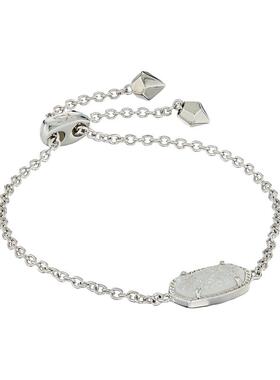 代购Kendra Scott女士手链简约百搭经典优雅银色椭圆形吊坠