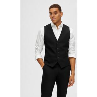 代购SELECTED思莱德男士马甲修身保暖黑色西装商务正式外套爆款