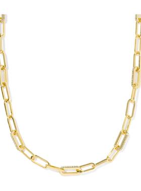 代购Kendra Scott女士项链闪耀优雅现代感精致金色长款矩形链节