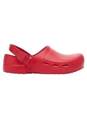 代购Birkenstock女士拖鞋透气轻便防滑吸汗红色圆头平跟套穿休闲