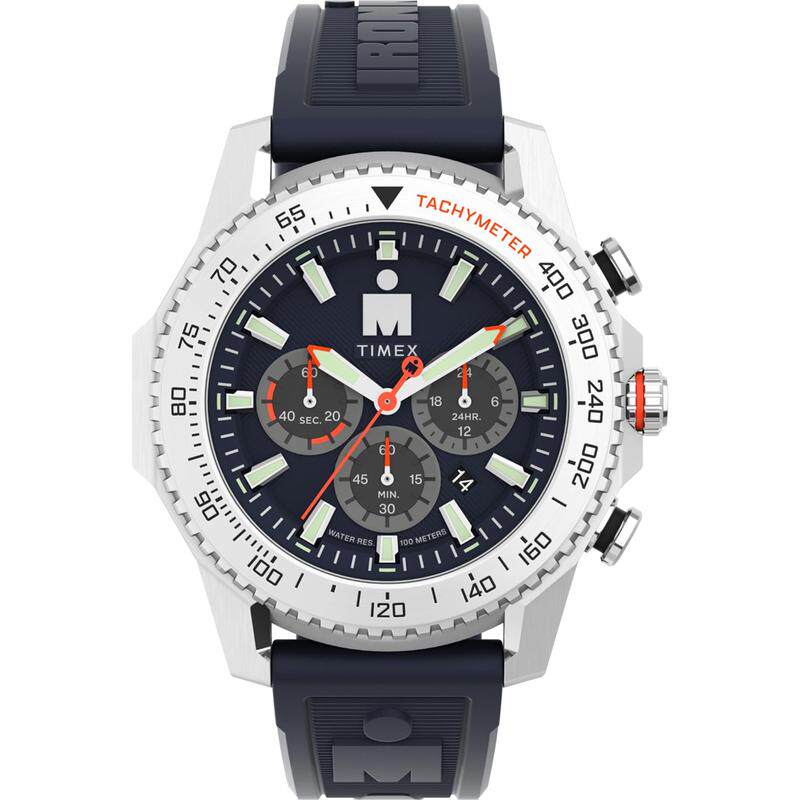 代购Timex天美时男士腕表计时夜光测速24小时钢壳橡胶带防水