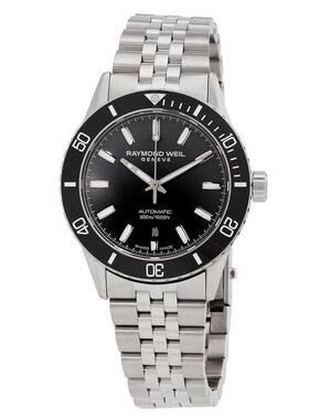 代购Raymond weil雷蒙威男士腕表夜光日期自动计时钢带陶瓷圈