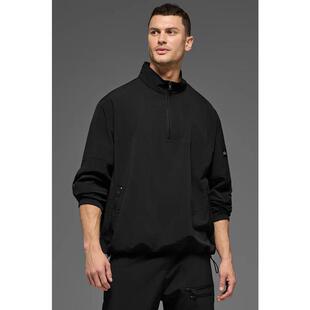 代购ALO YOGA男士运动夹克透气舒适防风设计可调节下摆拉链口袋